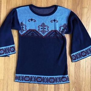 Vintage blue sweater XS woman or L Child